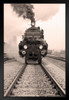 Steam Engine Locomotive Train Black and White Vintage Retro Photo Art Print Black Wood Framed Poster 14x20