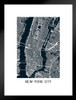 New York City Black Minimalist Art Map Art Travel World Map with Street Detail Map Posters for Wall Map Art Wall Decor Geographical Illustration Tourist Travel Matted Framed Art Wall Decor 20x26