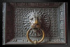 Detail of Lion Door Knocker Doorknob Cologne Cathedral Germany Photo Art Print Black Wood Framed Poster 20x14