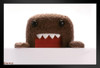 Domo Peeking Plush Funny Cute Black Wood Framed Poster 14x20