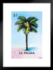 51 La Palma Palm Tree Loteria Card Mexican Bingo Lottery Matted Framed Art Print Wall Decor 20x26 inch
