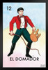 12 El Domador Lion Tamer Loteria Card Mexican Bingo Lottery Black Wood Framed Art Poster 14x20