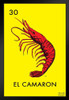 30 El Camaron Shrimp Loteria Card Mexican Bingo Lottery Black Wood Framed Art Poster 14x20