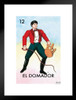 12 El Domador Lion Tamer Loteria Card Mexican Bingo Lottery Matted Framed Art Wall Decor 20x26