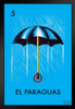 05 El Paraguas Umbrella Loteria Card Mexican Bingo Lottery Black Wood Framed Poster 14x20