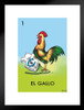 01 El Gallo Rooster Loteria Card Mexican Bingo Lottery Matted Framed Art Print Wall Decor 20x26 inch