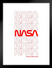 NASA Retro Repeating Worm Logo Matted Framed Art Print Wall Decor 20x26 inch