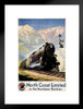 Northern Pacific North Coast Limited Montana Rockies Train Vintage Travel Matted Framed Art Print Wall Decor 20x26 inch
