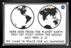 NASA Approved Apollo 11 Moon Landing Plaque Meatball Logo Black Wood Framed Poster 14x20