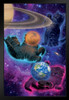 Cosmic Kittens Floating Outer Space by Vincent Hie Fantasy Cat Poster Funny Wall Posters Kitten Posters for Wall Motivational Cat Poster Funny Cat Poster Black Wood Framed Art Poster 14x20