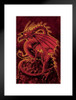 Abolisher Red Dragon Human Skulls by Vincent Hie Fantasy Matted Framed Art Print Wall Decor 20x26 inch