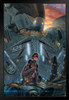 Searchlight RGB Futuristic Space Soldier by Vincent Hie Black Wood Framed Art Poster 14x20