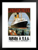 Canadian Pacific Canada USA Japan Australia Cruise Ship Vintage Travel Matted Framed Art Print Wall Decor 20x26 inch