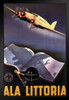 Ala Littoria Italian Airlines Vintage Illustration Travel Art Deco Vintage French Wall Art Nouveau French Advertising Vintage Poster Prints Art Nouveau Decor Black Wood Framed Art Poster 14x20