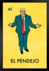 El Pendejo Trump Mexican Lottery Funny Parody Black Wood Framed Art Poster 14x20