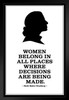 Ruth Bader Ginsburg Women Belong Where Decisions are Being Made BW Black Wood Framed Poster 14x20