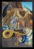 The Key by Carla Morrow Robotic Treasure Calligraphy Golden Dragon Fantasy Cool Wall Decor Art Print Black Wood Framed Poster 14x20