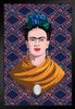 Frida Kahlo Flower Lattice Feminist Cool Wall Decor Art Print Black Wood Framed Poster 12x18