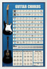 Guitar Chords Chart Music White Wood Framed Poster 14x20