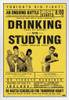 Drinking vs. Studying Fight College Dorm Room Drink Party Mock Boxing Match Parody Funny Educational White Wood Framed Art Poster 14x20