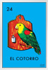 24 El Cotorro Parakeet Loteria Card Mexican Bingo Lottery White Wood Framed Poster 14x20