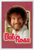 Bob Ross Retro Portrait Red Bob Ross Poster Bob Ross Collection Bob Art Painting Happy Accidents Motivational Poster Funny Bob Ross Afro and Beard White Wood Framed Art Poster 14x20