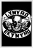 Lynyrd Skynyrd Skull & Crossbones White Wood Framed Poster 14x20