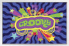 Groovy Style Retro 1970s Expression White Wood Framed Poster 20x14