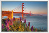 A New Day Begins Golden Gate Bridge San Francisco Photo Photograph White Wood Framed Poster 20x14