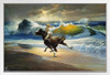 Wild Ride by Frank Frazetta Wall Art Gothic Fantasy Decor Frank Frazetta Artwork Beach Art Prints Wave Battle Posters Frazetta Illustration Woman Nude Horseback White Wood Framed Art Poster 14x20