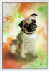 Dogs Pugs Painting Watercolor Splash Dog Posters For Wall Funny Dog Wall Art Dog Wall Decor Dog Posters For Kids Bedroom Animal Wall Poster Cute Animal Posters White Wood Framed Art Poster 14x20