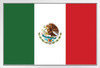 Flag of Mexico White Wood Framed Poster 14x20
