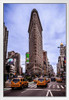 Taxi Cabs Near Flatiron Building New York City Photo Photograph White Wood Framed Poster 14x20