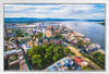 Quebec City Old Port Aerial View Quebec Canada Photo Photograph White Wood Framed Poster 20x14