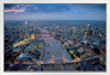 Jason Hawkes London Aerial View Photography Dusk Thames River White Wood Framed Poster 14x20