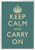 Keep Calm Carry On Motivational Inspirational WWII British Morale Slate White Wood Framed Art Poster 14x20