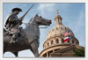 Terrys Texas Rangers Monument State Capitol Dome Photo Photograph White Wood Framed Poster 20x14