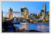 City of London Skyline Tower Bridge Thames River Photo Photograph White Wood Framed Poster 20x14