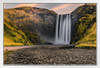 Skogafoss Waterfall Iceland Morning Sunrise Landscape Photo Photograph White Wood Framed Poster 20x14