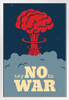 Say No To War Make Love Peace Anti War Atomic Nuclear Bomb Mushroom World War Cloud Explosion Illustration White Wood Framed Poster 14x20