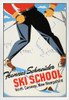 Hannes Schneider Ski School North Conway New Hampshire Vintage Ad White Wood Framed Poster 14x20