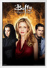 Buffy The Vampire Slayer Season 6 Trio 90s TV Show Series Horror White Wood Framed Poster 14x20