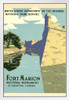 Fort Marion Florida National Monument Retro Vintage WPA Art Project White Wood Framed Poster 14x20