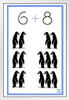 6 Plus 8 Penguins Math Classroom Education Penguin Poster Penguin Home Decor Gentoo Penguin Wall Decor Arctic Ice Animal Wildlife Art Print Snow Nature Print White Wood Framed Art Poster 14x20