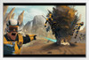 Futuristic Battlefield Space War by Vincent Hie White Wood Framed Poster 14x20