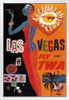 Las Vegas Fly TWA Retro Travel White Wood Framed Poster 14x20