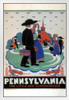 Pennsylvania Little Red Schoolhouse Vintage White Wood Framed Poster 14x20