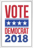 Vote Democrat 2018 White White Wood Framed Poster 14x20