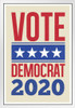 Vote Democrat 2018 Retro White Wood Framed Poster 14x20