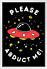 Please Abduct Me UFO Funny White Wood Framed Poster 14x20